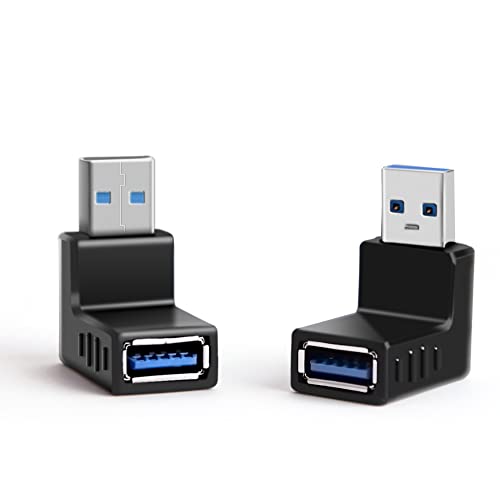 Oxsubor USB 3.0 Adapter 90 Degree Male to Female Combo Vertical Up and Down Angle Coupler Connector - style: usb 3.0 adapter up and down