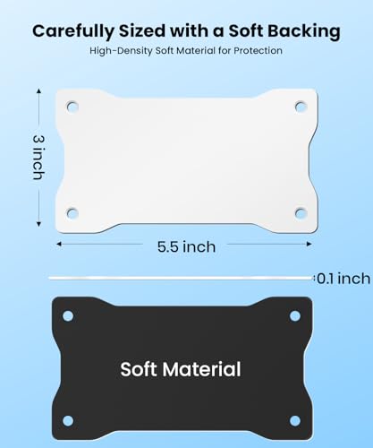 AUTO-VOX White Metal Plate for Solar Magnetic Backup Camera:All Weather Durable White Iron Bracket, Stable Rear Mounting, Compatible with Aluminum/Fiberglass RV, Trailer, Camper, Truck