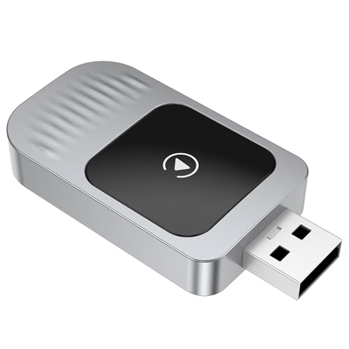 Mini Wireless CarPlay Adapter for Factory Wired CarPlay Vehicles, Convert Wired to Wireless CarPlay, USB-A/USB-C, Low Latency Bluetooth/WiFi Connection for iPhone iOS 10+ (iPhone 6 & 6+) (Silver)