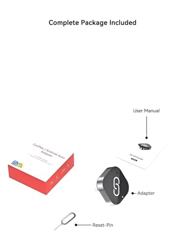 USB-C Wireless CarPlay & Android Auto Adapter, Plug-in Dongle Converts Factory Wired CarPlay/Android Auto to Wireless