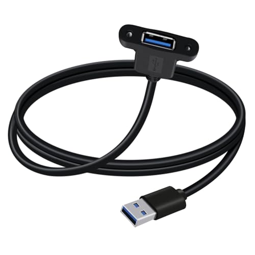 Panel Mount USB A 3.0 Extension USB Panel Mount Cable 5Gbps Data Transmit and Power Supply for Laptops PC, Car Boat Dashboard Panel (USB A, 1.5 m/ 4.9 ft) - color: USB A, size: 1.5 M/ 4.9 Ft