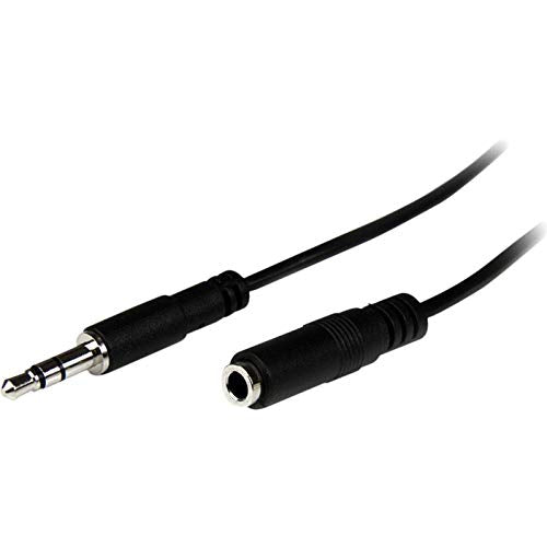 StarTech 1m Slim 3.5mm Audio Extension Cable, Male to Female (MU1MMFS) - size: 3 ft / 1m, style: Slim