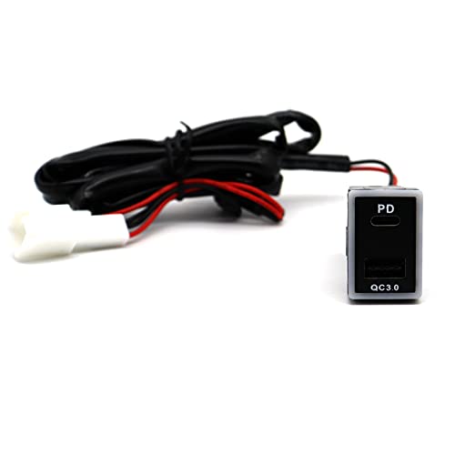 MOTONG Compatible Toyota PD Type C USB Power Socket, USB C & Quick Charge 3.0 Car Charger, 32 * 20mm