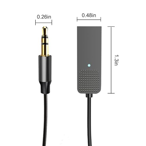 Aux Bluetooth Adapter 5.3 with Built-in Microphone Receiver - size: T07