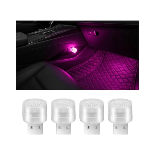 4 Pack USB LED Ambient Lights, Pink/Purple - color: Pink/Purple