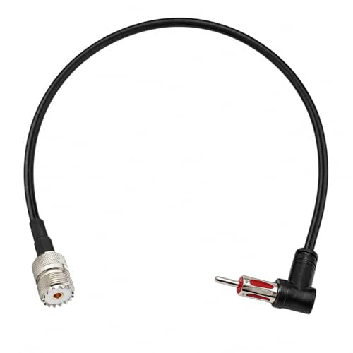 UHF Female to AM/FM Male Right Angle Adapter 20 inches Pigtail Jumper RF coaxial Cable for Radio Antenna - color: AMFM R/A to UHF Female