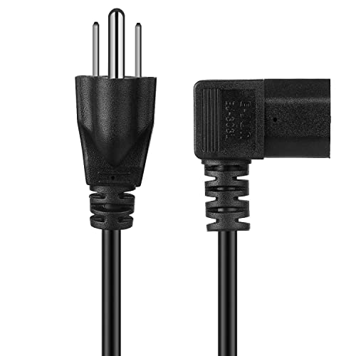 TNP Universal 90 Degree Power Cord NEMA 5-15P to IEC320 C13 Power Cord UL 15A 125V 18AWG Right Angle Computer Power Cable Heavy Duty NEMA to IEC Cable Plug for TV, PC, Computer, Printer (15 Ft, Black) - size: 15FT