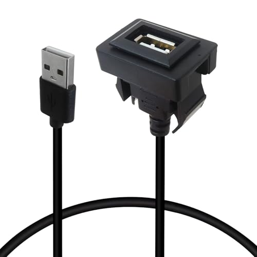 JURENGUDF Upgraded Universal USB Dash Socket for Toyota - 34x23mm Flush Mount with 9.84" Extension Cord
