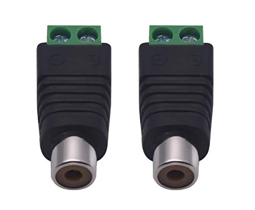 RCA Screw Terminal Connector, Audio/Video Connector Adapter, Female Jack Solderless Converter for Speaker Wire to RCA - color: 6 pack Female