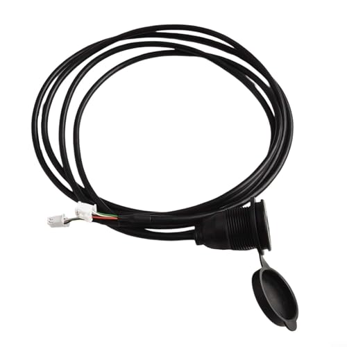 Car Dashboard Dual USB Panel Interface Extension Cable Adapter, 4+6 Pin Audio Port, 145Cm Black Flush Mount Socket