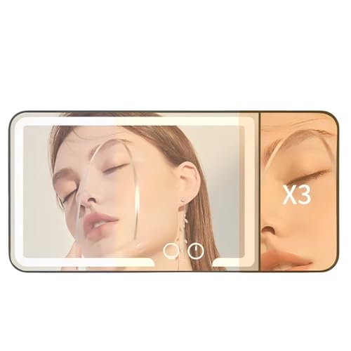 Universal Car Sun Visor Vanity Mirror with LED Lights & Magnifying