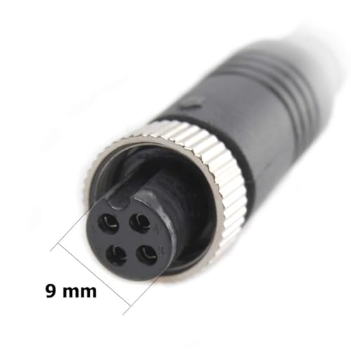 EWAY M12 4-Pin to RCA Video AV DC Female Connector Wire, 4-PIN Monitor/Camera Adapter Video Cable for Car Backup Camera