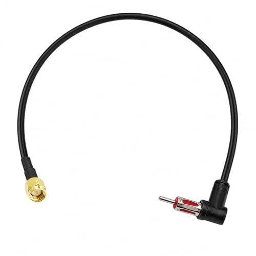 SMA Male to AM/FM Male Right Angle Adapter 20 inches Pigtail Jumper RF coaxial Cable for Radio Antenna - color: AMFM R/A to SMA Male