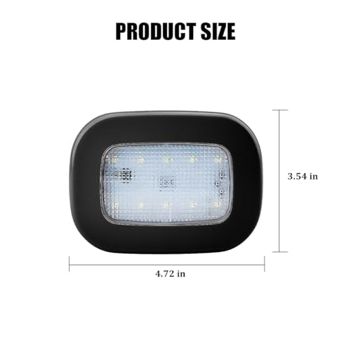 Car Interior Ceiling Roof Lights, 10LED Magnetic USB Rechargeable Vehicle Dome Lamp, Wireless Battery Powered Automotive Roof Lights, Universal for SUV Caravan Truck (Black) - color: Black