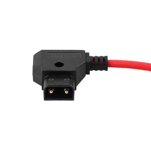 Alvin's Cables D-Tap to BMPCC 6K 4K Power Cable, Right Angle Weipu 2-Pin Female to D-Tap Male, Braided Ultra Flexible Cable for Blackmagic Pocket Cinema Camera 4K/6K/6K Pro, V-Mount, Red - color: 50cm Braided Red