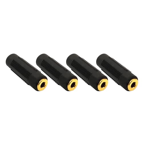 1/8 inch Audio Adapter 3.5MM Female to Female Coupler Stereo Connector for Headphones 4pcs