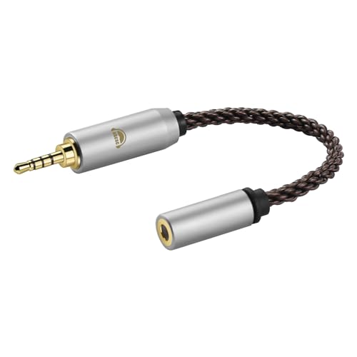 okcsc 2.5MM Male to 3.5MM Female Conversion Cable AC8G OFC Adapter Cable,Aging Resistance PVC Material,Metal Shell,Gold-Plated Plug 2.7inch 3.5MM Female - size: 2.5MM Male to 3.5MM Female