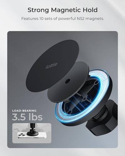 iOttie iTap 3 Magnetic Flush Mount Car Mount Phone Holder with Magnetic Ring Adapter. Compatible with iPhone, Samsung Galaxy, Google Pixel, Huawei, LG, and All Qi Compatible Smartphones - style: Flush Mount