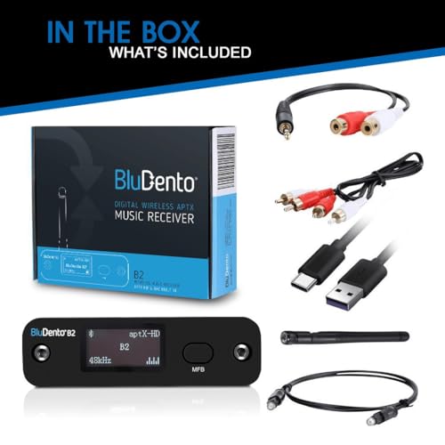 B2 LDAC aptX HD Bluetooth 5.1 Hi-Fi Audio Receiver, ESS DAC, OLED, RCA