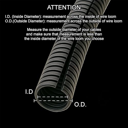 Electriduct 1/4" Flame Retardant Polypropylene Split Wire Loom - 10 Feet - size: 0.25 Inch