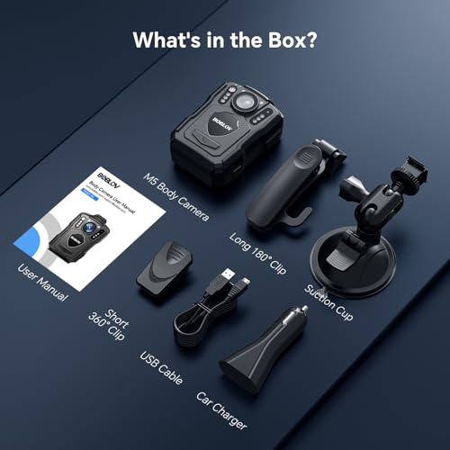 BOBLOV M5 2K GPS Body Camera, 4200mAh for 12 Hours, IP67 Waterproof, 128GB - color: Matte Black