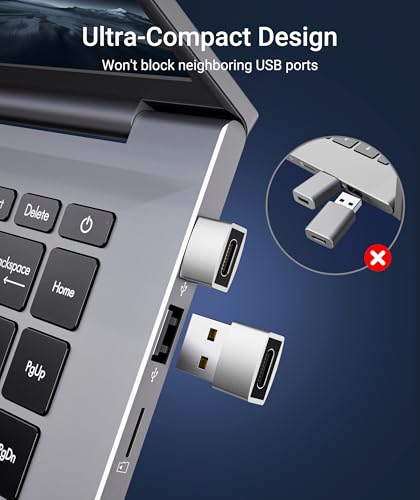 Syntech USB C to USB Adapter 3-Pack, Female to Male Converter, Aluminum - color: Silver