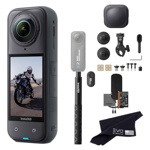 Insta360 X5 BMW Motorrad Limited Edition Motorcycle Bundle-8K Waterproof 360 Action Camera with 1/1.28" 48MP Sensors, 8K 360 HDR|Includes Motorcycle Bundle, Action Invisible Selfie Stick, Lens Cap - style: BMW-NO CARD