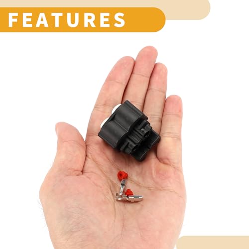 2 Pin Crankshaft Position Sensor Connector Plug - Car Female Wire Terminal Connector - for Toyota Camry Highlander Plastic Black - 1 Set
