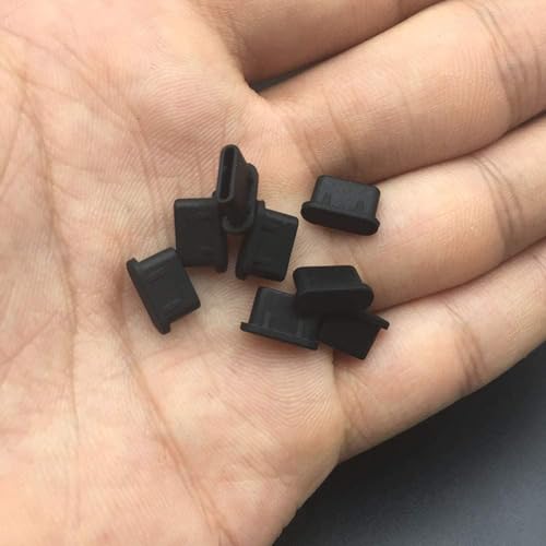 USB C 먼지 플러그 실리콘 소프트 스너글리 먼지 방지 플러그 커버 클리닝 브러시 아이폰 15 삼성 갤럭시 구글 픽셀 맥북 아이패드 스위치 모든 타입 C 포트 장치와 호환 20개 블랙
