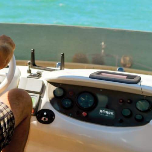 Boat Dashboard Utility Pad with Peel and Stick Adhesive Back, 2-Layer Durable EVA Foam Dash Cove holds loose items such as Keys, Fishing Tools, Smartphones, Pump Out Tokens (Charcoal + Black) - color: Charcoal + Black