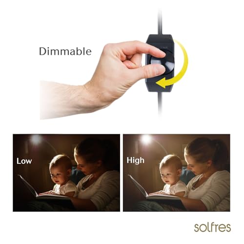 Solfres Patented Innovative Design Headboard Reading Light. No Drilling Golden Book Light for Bedtime Reading. Dimmable LED Book Reading Lamp with Bulb. Movable & Flexible, Silver - color: Silver, size: M