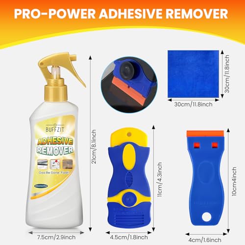 Adhesive Remover Spray, Goo & Glue Remover, Quickly Dissolves Glue & Sticky Residue, Surface Safe for Car, Glass, Windows & Floors, Removes Stickers, Labels, Tape, Decals, Gum & Wax, 6.8 fl oz (200ml)