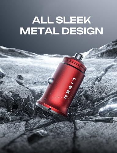 LISEN 90W USB C Car Charger USB C Fast Charge, RV PD Fast Car Charger, Red - color: Red, size: 1 Pack