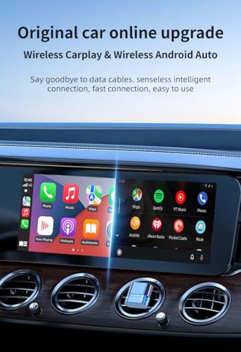 Wireless CarPlay Adapter-Convert Wired CarPlay to Wireless,Stable Connection and Mini Size,Plug & Play,50% Lower Temperature,Auto-Reconnect,Compatible with iPhone & Android & Cars 2015+