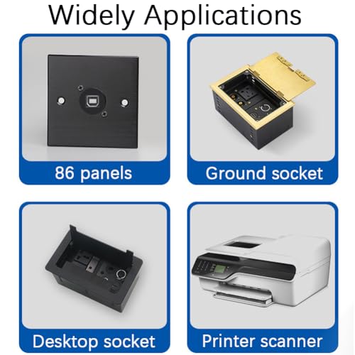 5PCS Panel Mount USB B to USB A D Type Connector for Printer - style: 5PCS (USB-B to USB-A)