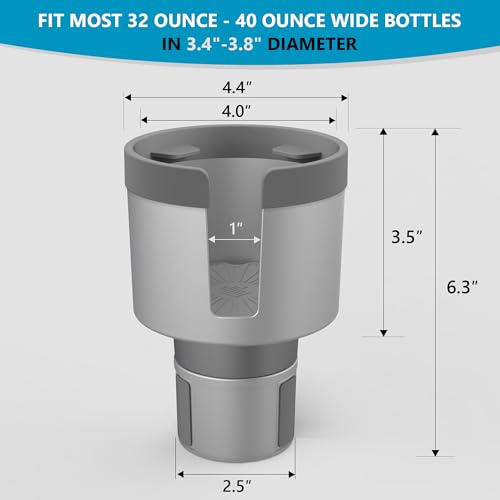 SEVEN SPARTA Car Cup Holder Expander for 32-40oz Large Bottles & Tumblers - color: Gray, size: Medium*1