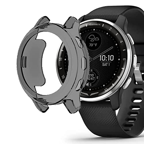 Lamshaw Compatible for Garmin D2 Air Case, All-Around Protective TPU Bumper Cover Screen Protector Case Cover Compatible for Garmin D2 Air X10 - color: Transparent case-Clear+Black