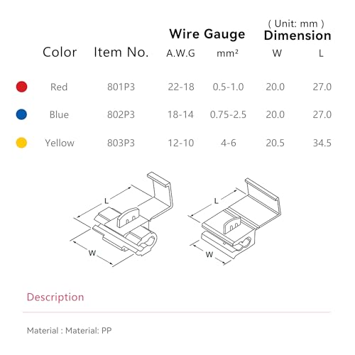 HKS 50PCS Yellow Quick Splice Wire Connectors 12-10 AWG | IDC Solderless Snap Lock Crimp Terminal | Self-Stripping Insulated Electrical Splice Connector for Automotive, Marine & Heavy-Duty Wiring - color: Yellow