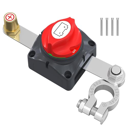 Top Post Battery Disconnect Switch 12V-48V Battery Disconnect Switch 12 Volt Waterproof Cut Off Switch Positive On/Off for Marine Car RV Boat ATV UTV Vehicles - color: 275A On-Off Top Post
