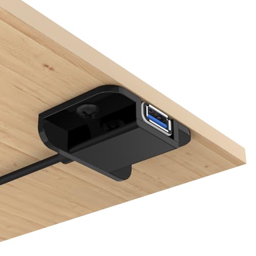 Under Desk USB Extension Cable Holder, Compact Acrylic Bracket