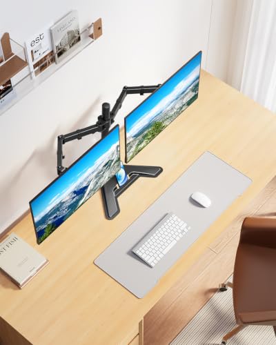MOUNTUP Dual Monitor Stand - Freestanding & Height Adjustable Monitor Desk Mount, Steady VESA Mount Holds Max 17.6 lbs, Computer Monitor Stand for 2 Screens up to 27 inches, For Home Office - size: Dual, style: Freestanding