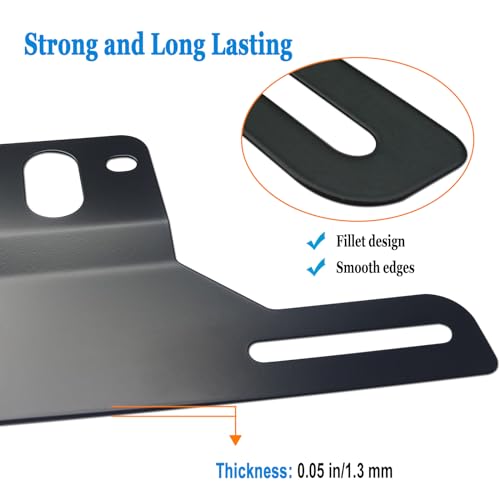 ZXFOOG Trailer License Plate Bracket Holder, 2 Pack, Black Stainless Steel - color: Black Bracket-2p