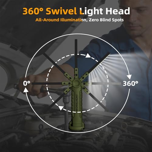 LED Work Light Rechargeable Flashlight, Tool Gifts for Fathers Day Dad - color: Green