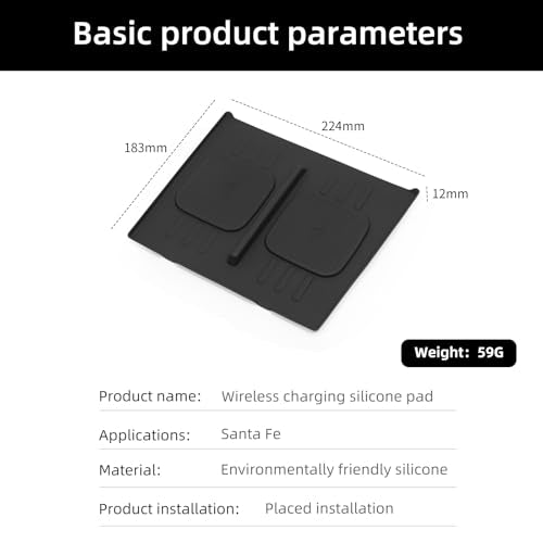 Wireless Charging pad Suitable for 2024 2025 2026 Hyundai Santa Fe - size: for 2024 2025 2026 Hyundai Santa Fe