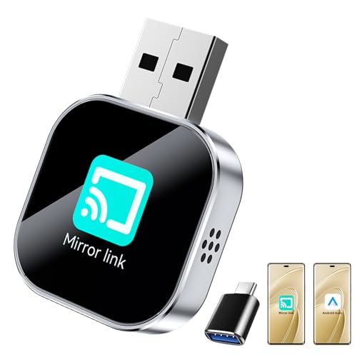 YOUKOYI Wireless Android Auto/Mirror Link Adapter, Not Compatible with iPhone, Instant Wired to Wireless Conversion, Plug & Play, Mini Stable Design