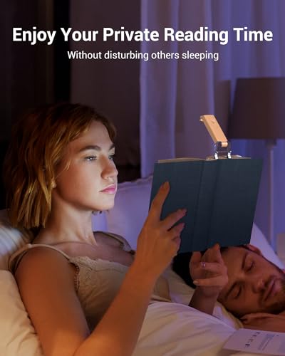 DEWENWILS USB Rechargeable Book Reading Light, Clip on Booklight Peach Fuzz - color: Peach Fuzz