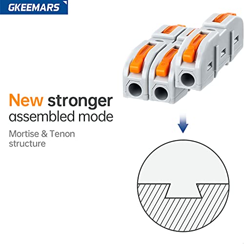 50 Pcs Lever Wire Connectors, 1 Conductor Compact Splicing Wire Connectors for Circuit Inline 24-12 AWG (Orange)