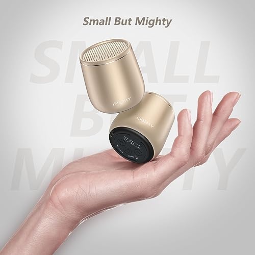 INSMY Small Bluetooth Speaker, Waterproof Mini Portable Wireless Speakers - color: Gold