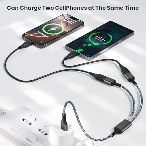 Basesailor USB Splitter 1 in 2 Out 1FT,A Male to Double Female Adapter - color: 1 in 2 out(Black), size: 1FT(0.3M)