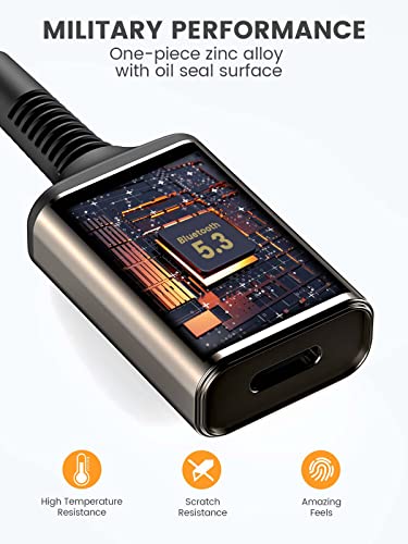 MaedHawk Rotatable Bluetooth 5.3 Wireless Aux Audio Receiver for car